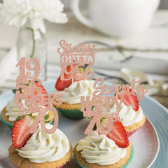 ZHUOWEISM 70-years celebration toppers brighten cakes and cookies