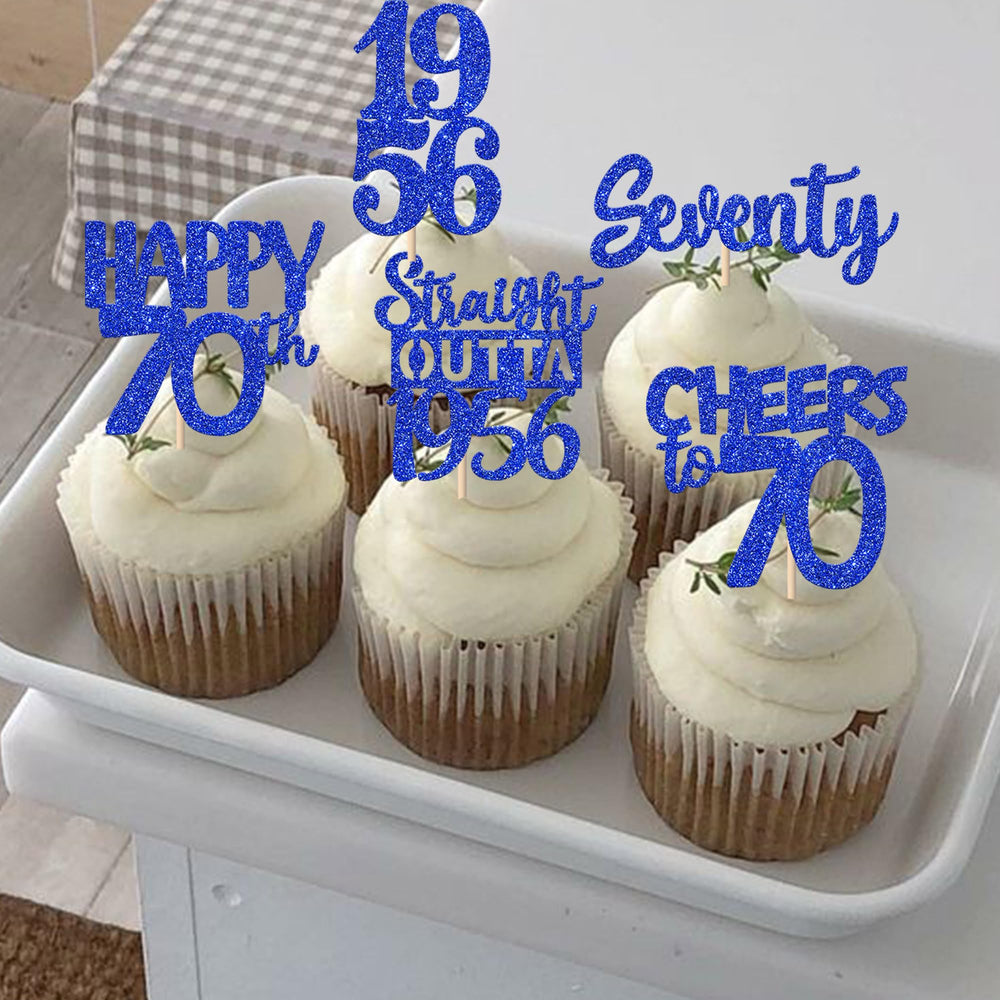 ZHUOWEISM 70th wedding anniversary theme toppers add stylish cake decor.