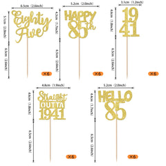 ZHUOWEISM 85th birthday glitter picks brighten cupcakes and desserts