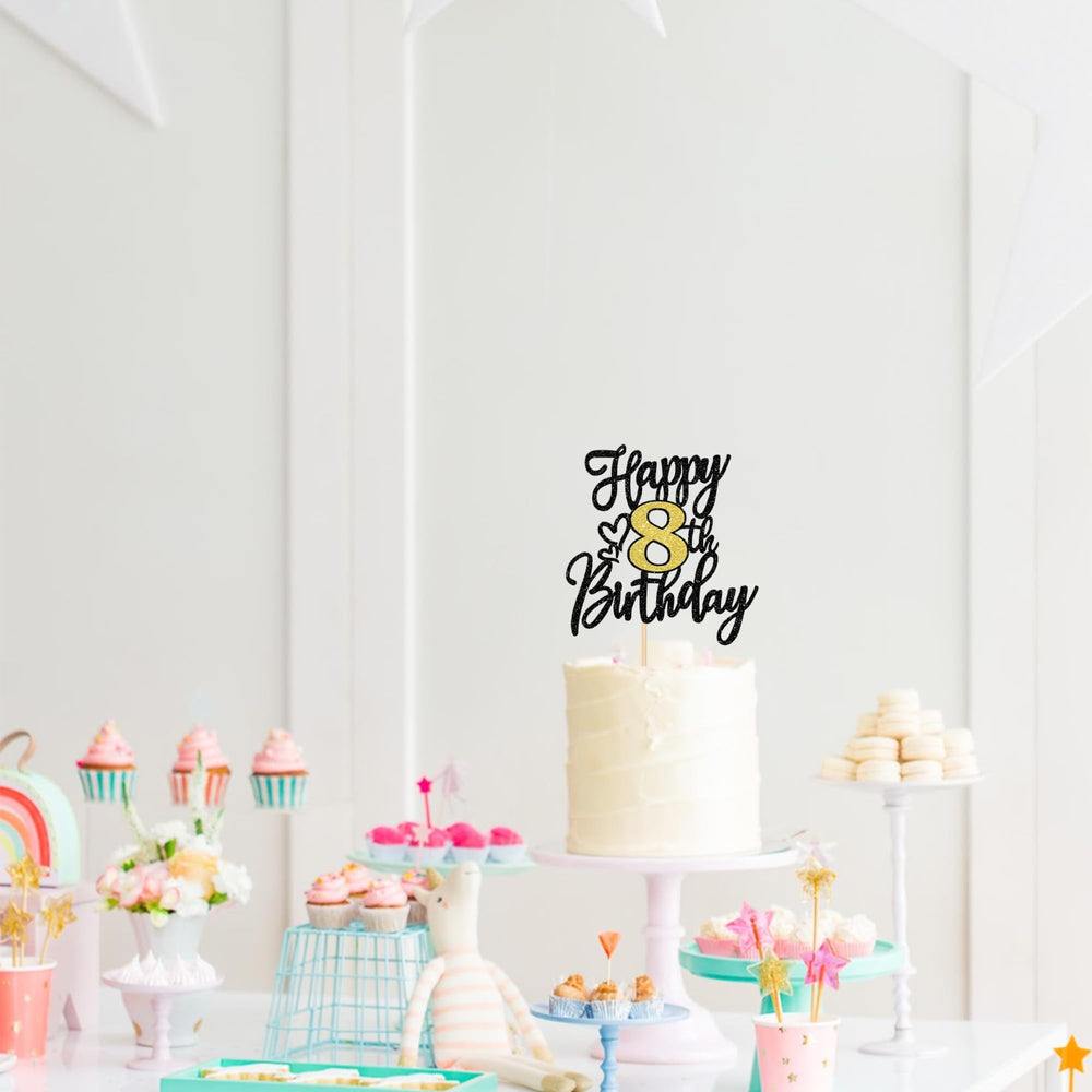 ZHUOWEISM 8th birthday dessert topper ideal for parties and photo-worthy moments
