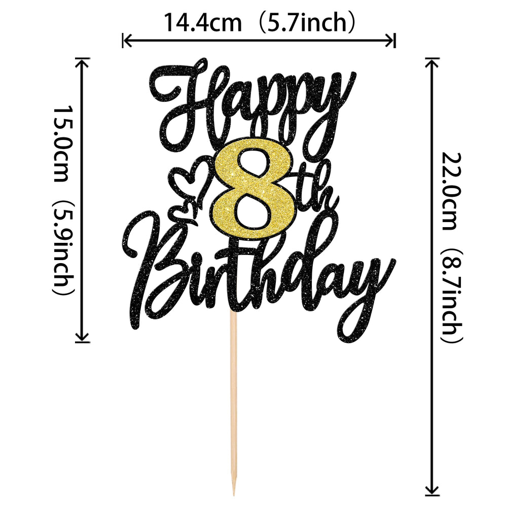 ZHUOWEISM 8th birthday theme topper adds eye-catching decoration to cupcakes and cakes