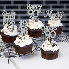 ZHUOWEISM 95th birthday glitter topper design 1 for cupcakes and desserts