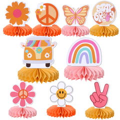 ZHUOWEISM 9-piece hippie honeycomb centerpiece set for easy party styling