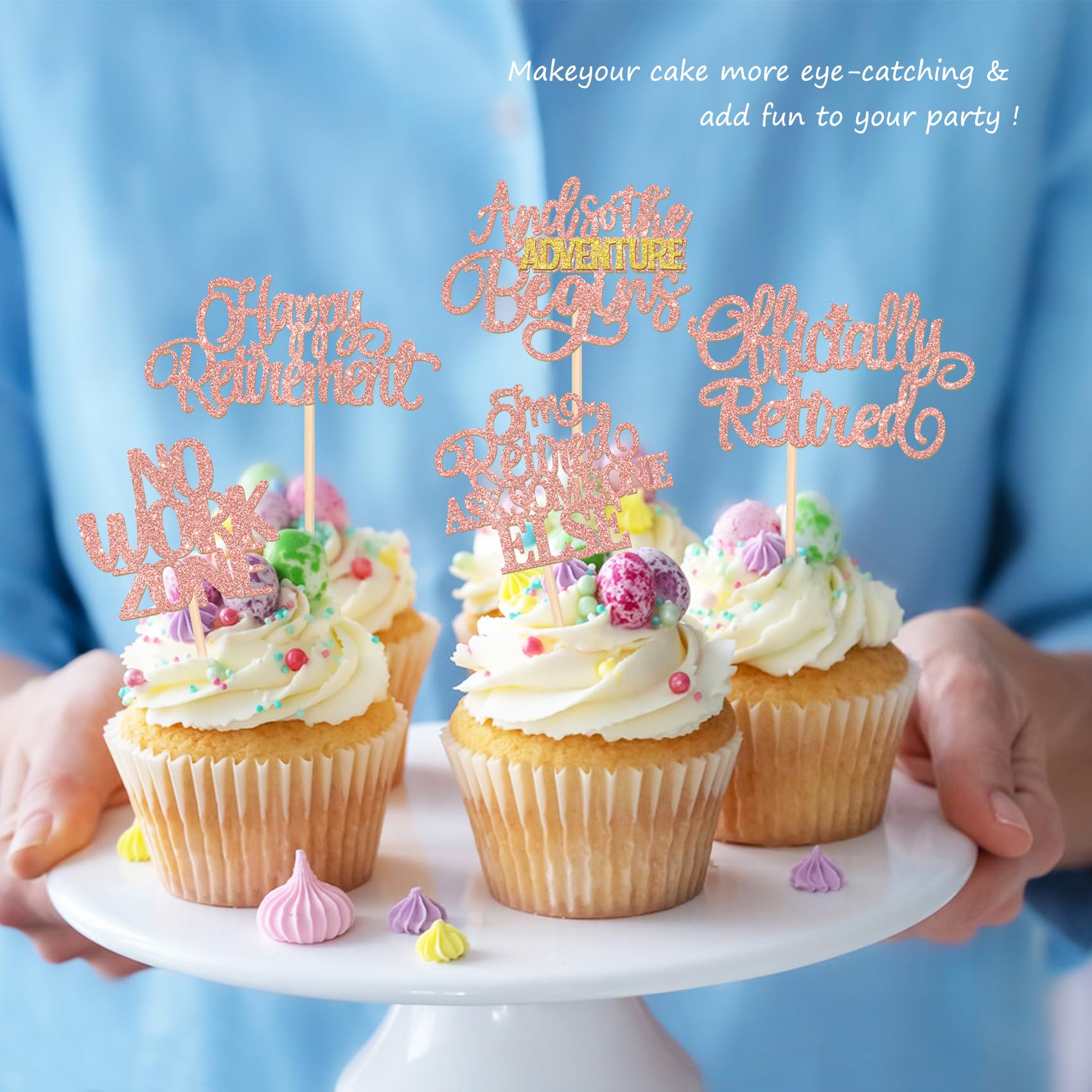 ZHUOWEISM adventure-begins topper elevates cupcakes and treats with glam