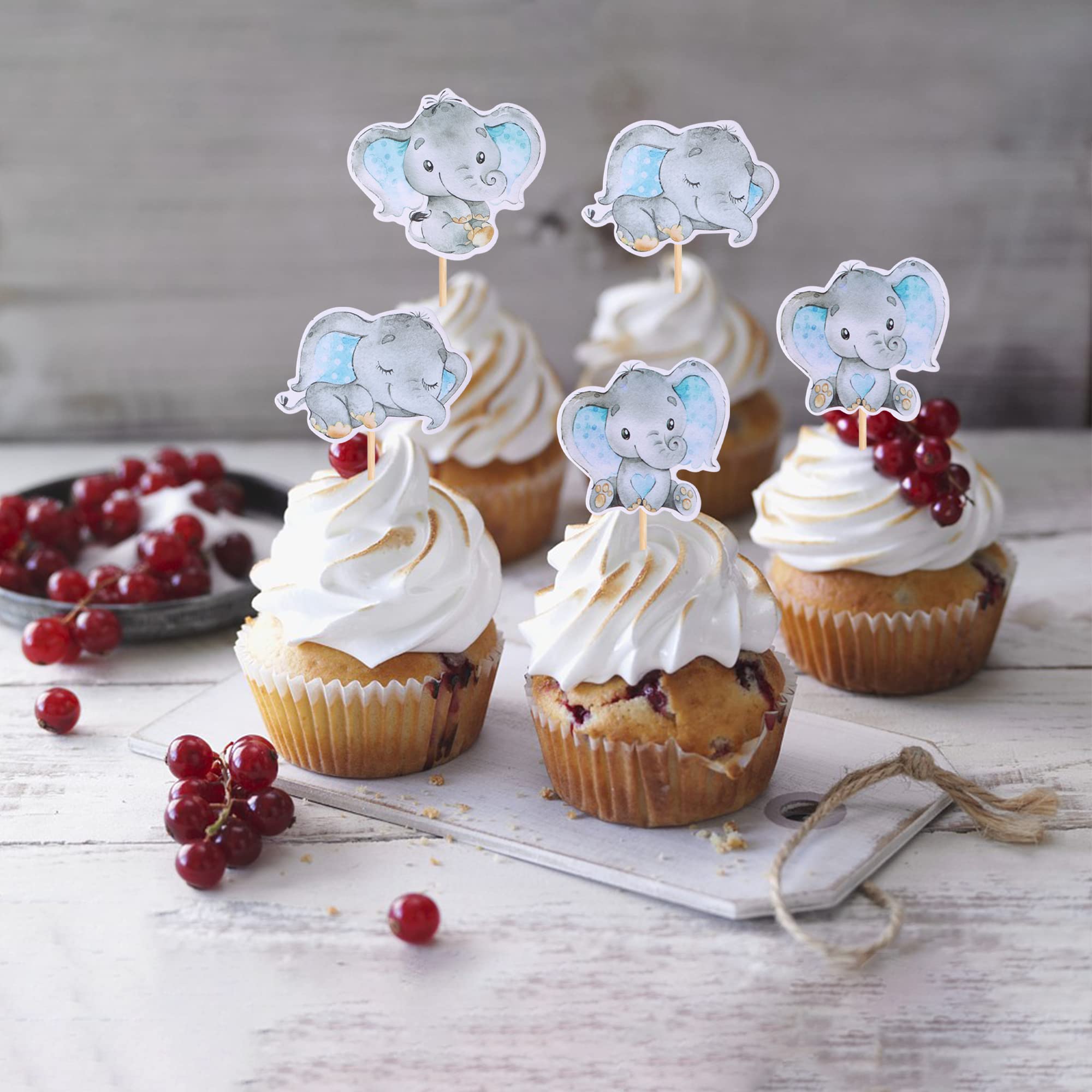 ZHUOWEISM 12-design set for coordinated blue elephant party decor