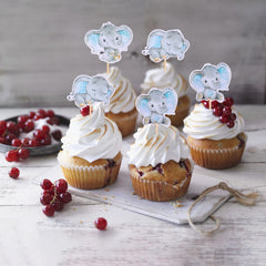 ZHUOWEISM 12-design set for coordinated blue elephant party decor