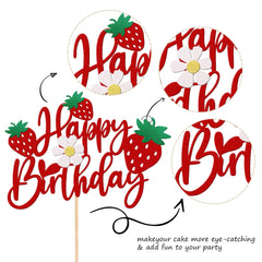 ZHUOWEISM baby shower topper strawberry design adds cute focal point.