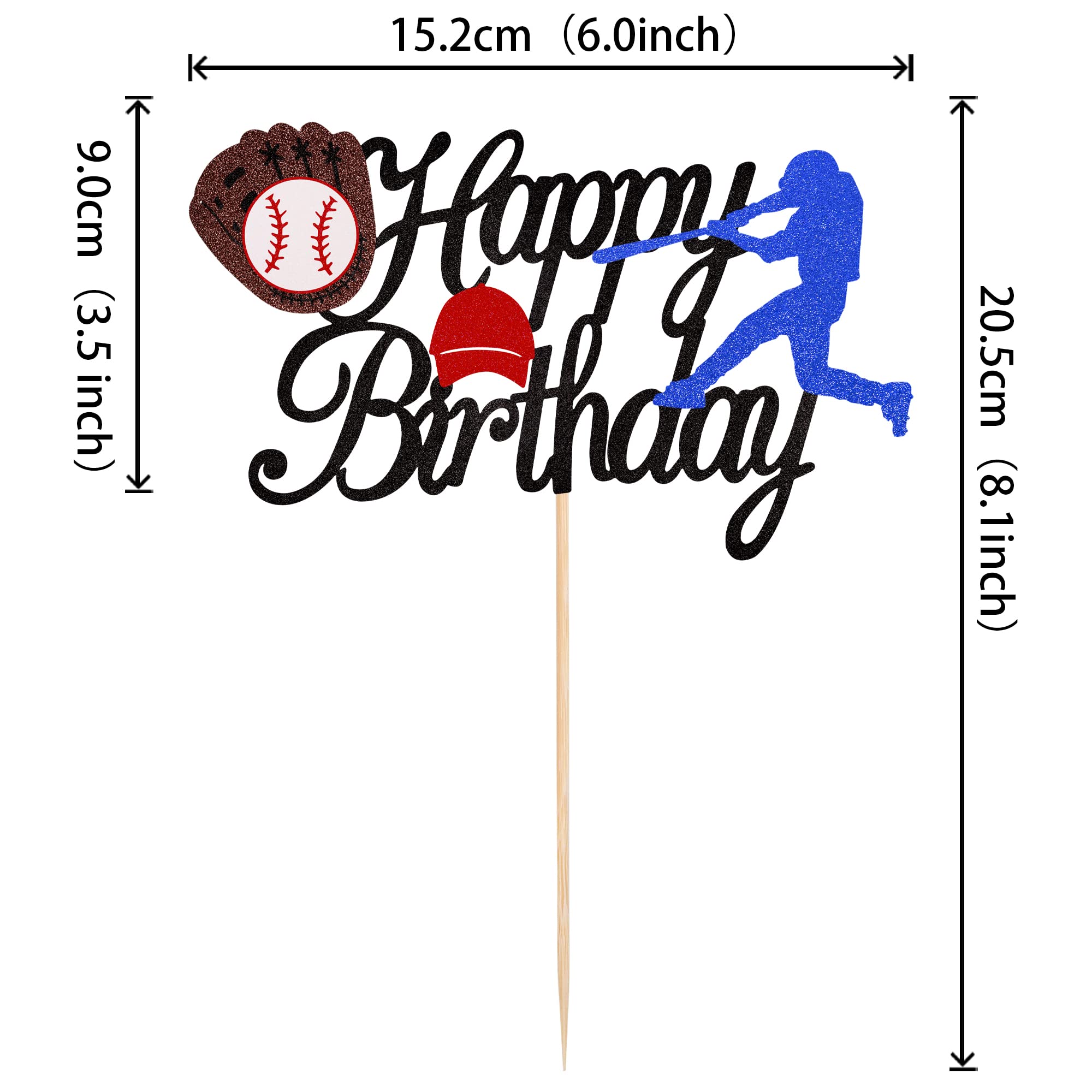 ZHUOWEISM baseball-themed cake decoration adds sports party vibe.