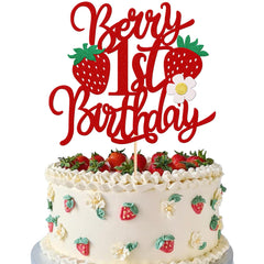 ZHUOWEISM Berry birthday topper glitter decor adds festive sparkle to cakes