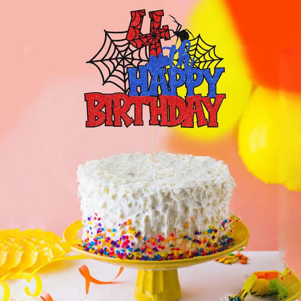 ZHUOWEISM Spider theme cake topper creates a playful dessert focal point.