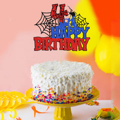 ZHUOWEISM Spider theme cake topper creates a playful dessert focal point.