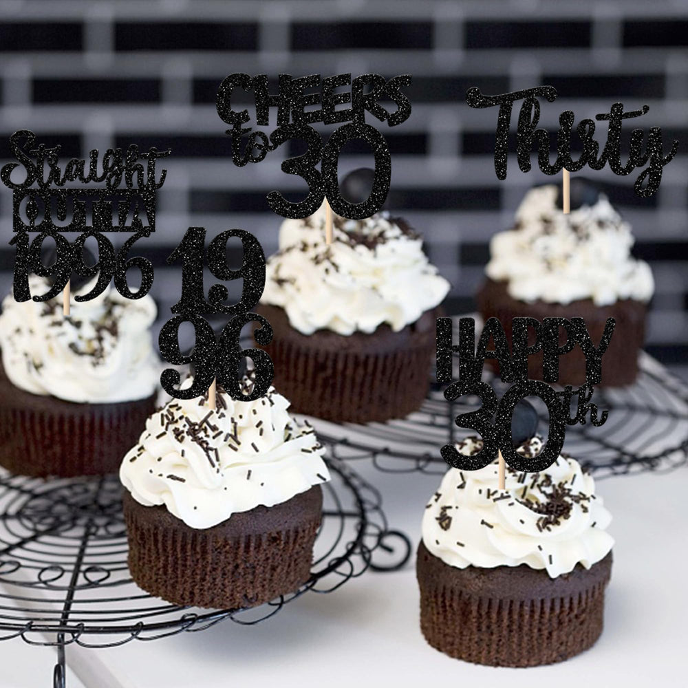 ZHUOWEISM black glitter cake toppers ideal for desserts and treats.