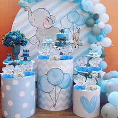 ZHUOWEISM blue elephant honeycomb centerpiece ideal for zoo or circus themes.