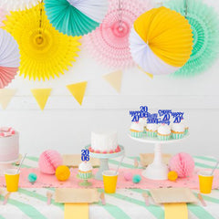 ZHUOWEISM blue party toppers fit cupcakes, ice cream, and fruit.