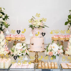 ZHUOWEISM Bridal shower topper glitter gold sparkles on treats