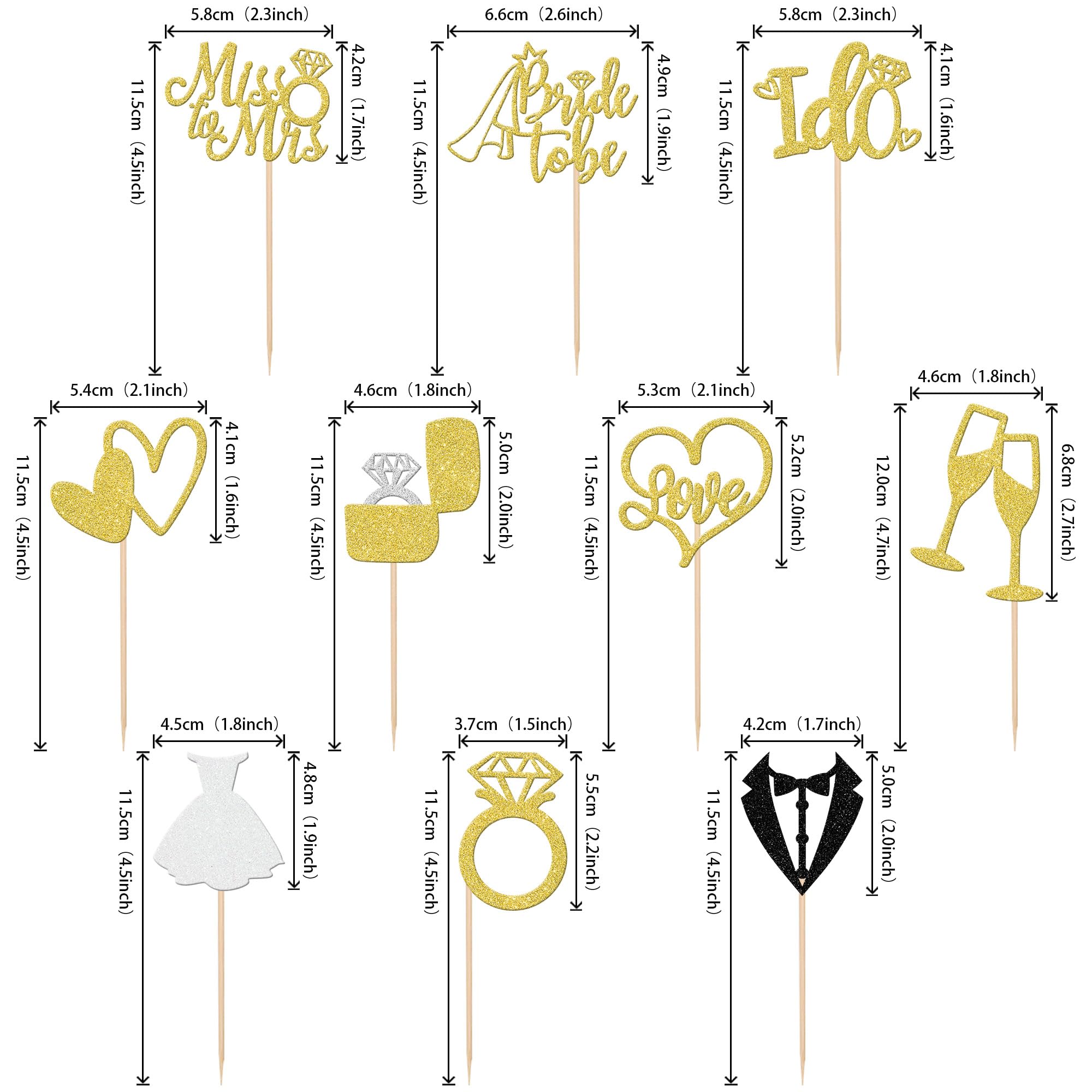 ZHUOWEISM bride-to-be cupcake topper glitter gold enhances bridal party desserts