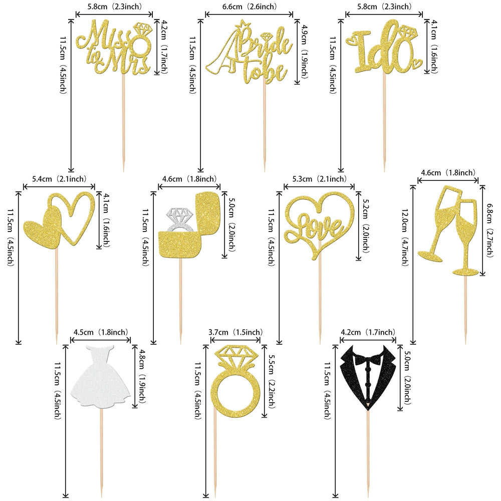 ZHUOWEISM bride-to-be cupcake topper glitter gold enhances bridal party desserts