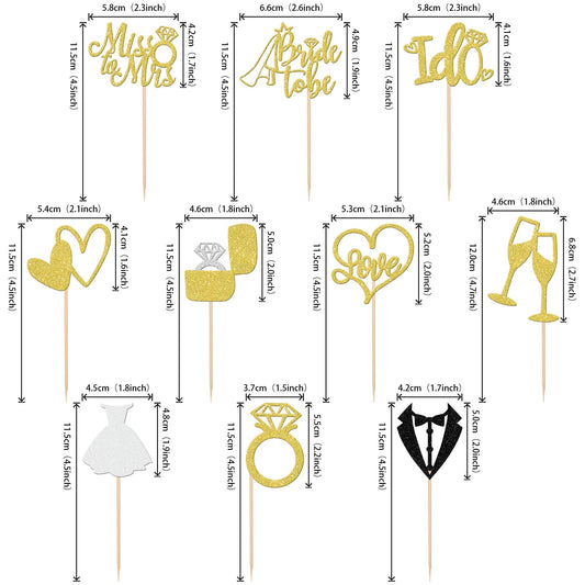 ZHUOWEISM bride-to-be cupcake topper glitter gold enhances bridal party desserts