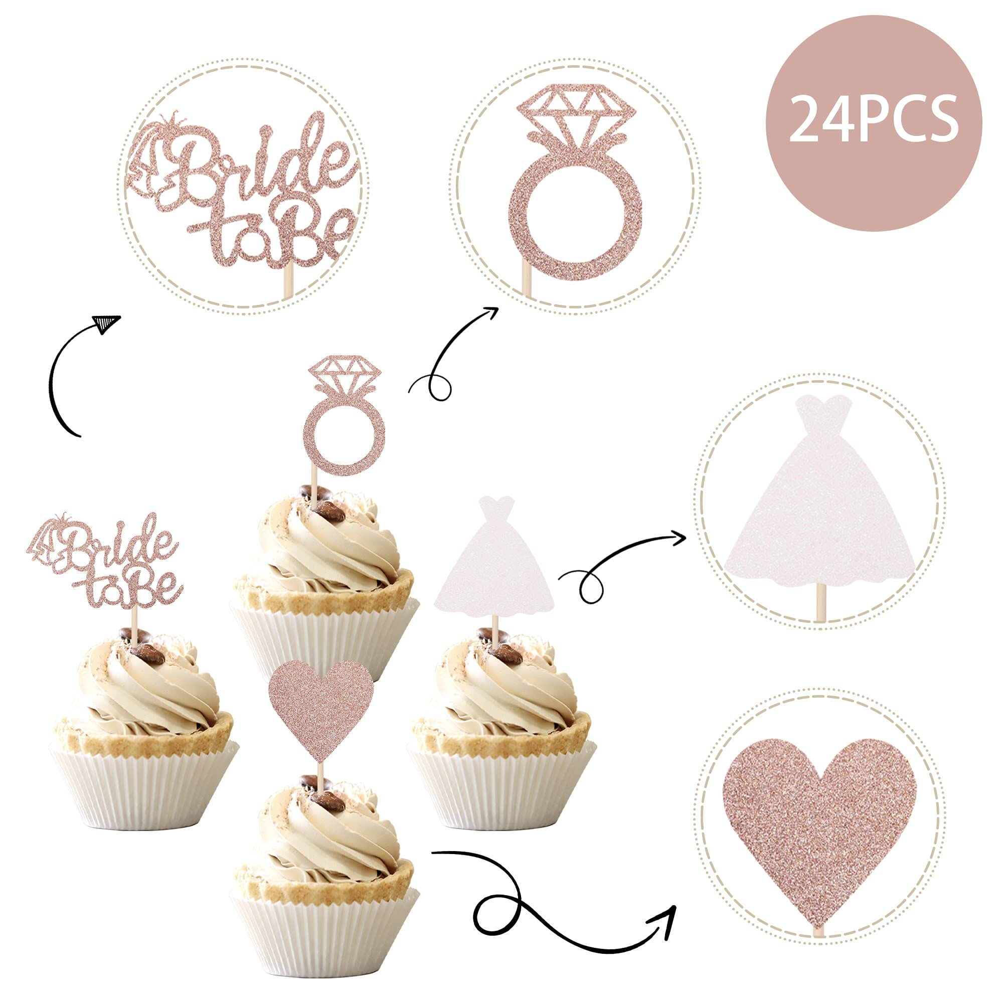 ZHUOWEISM dress design cupcake topper for elegant wedding decor