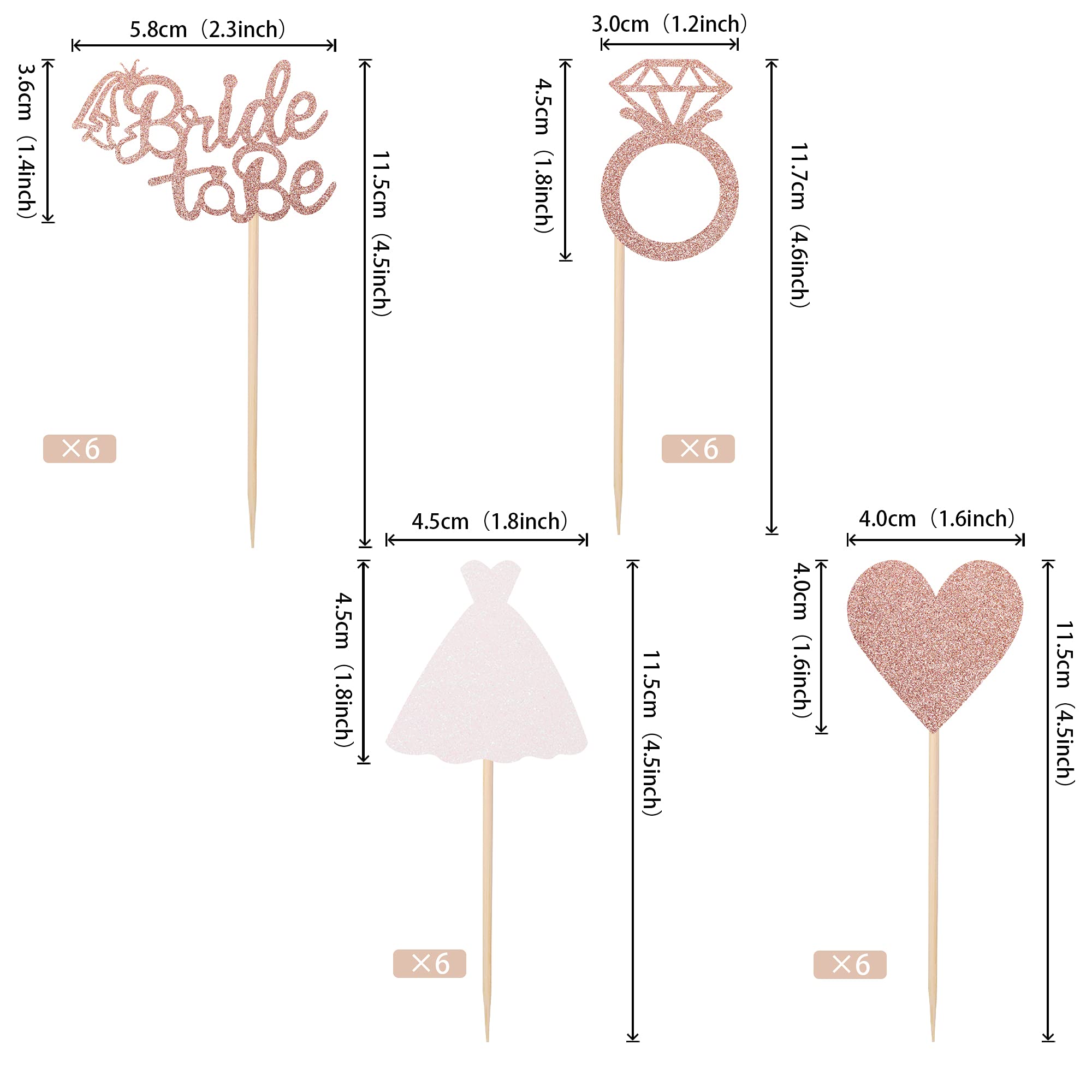 ZHUOWEISM glitter heart topper detail adds sparkle to cupcakes