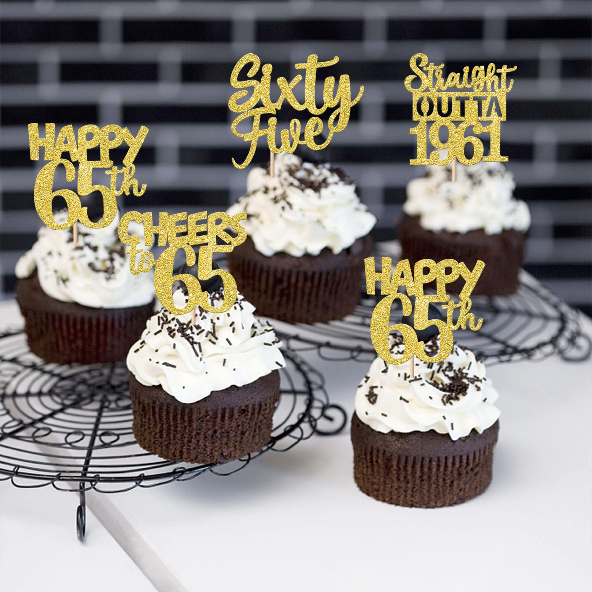 ZHUOWEISM sturdy glitter cardstock topper for cake and treats