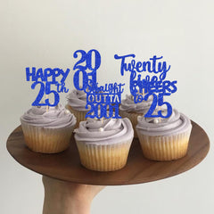 ZHUOWEISM cheers to 25 years toppers for cakes and treats.
