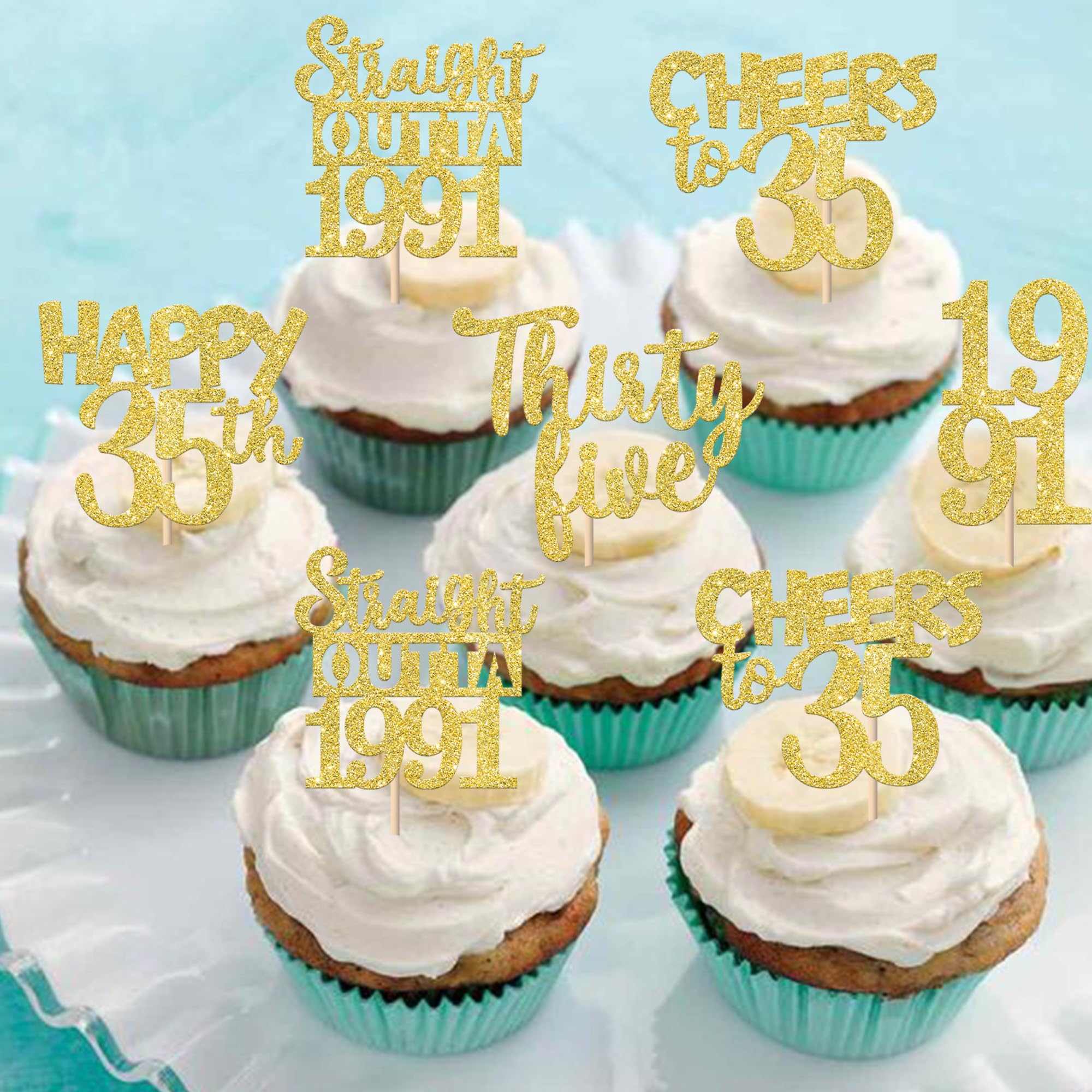 ZHUOWEISM glitter cupcake toppers brighten cupcakes and desserts during celebrations