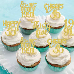 ZHUOWEISM glitter cupcake toppers brighten cupcakes and desserts during celebrations