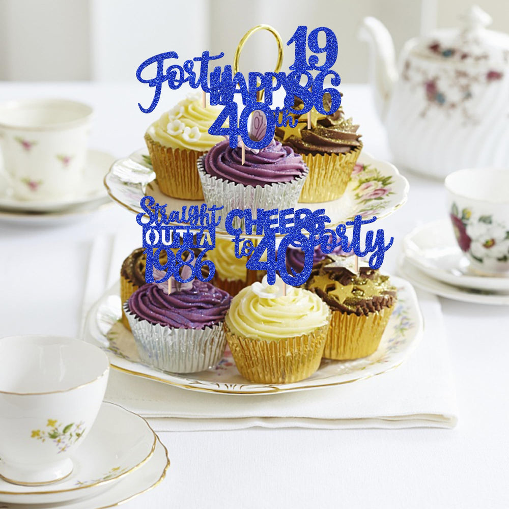 ZHUOWEISM Cheers to 40 years decor enhances desserts at parties.