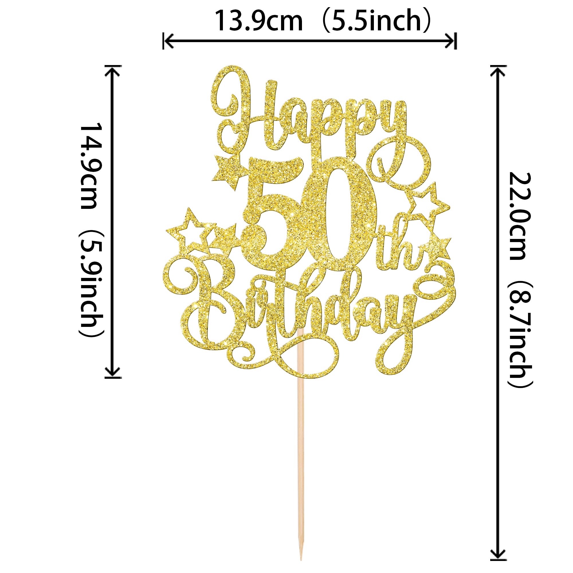 ZHUOWEISM cheers to 50 years topper enhances photos with golden shimmer