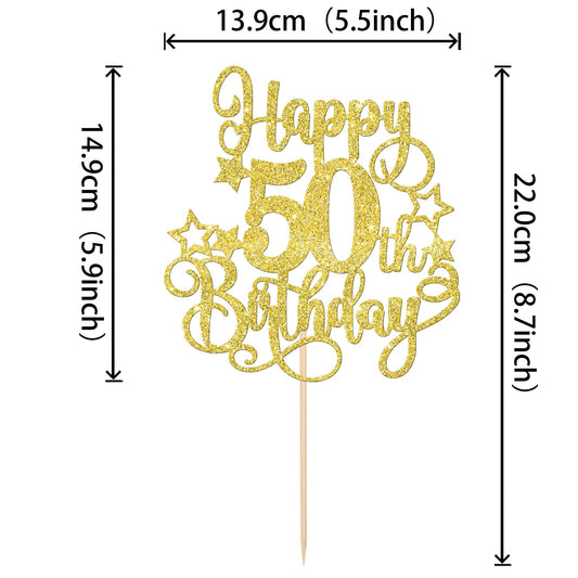 ZHUOWEISM cheers to 50 years topper enhances photos with golden shimmer