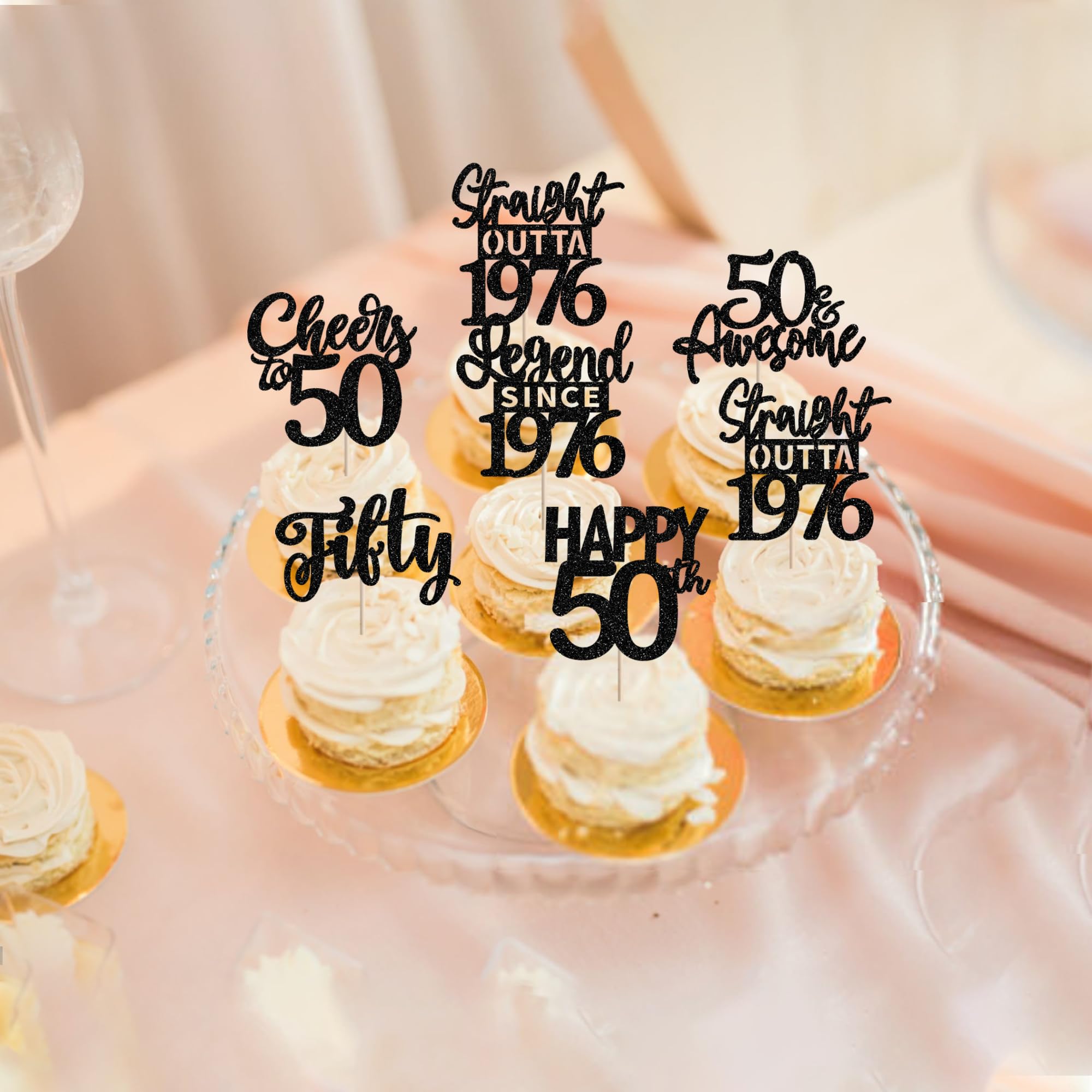 ZHUOWEISM cheers to 50 years cupcake picks elevate party desserts.