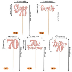 ZHUOWEISM Cheers to 70 Years centerpiece sticks bring festive table decor and photo-worthy moments.