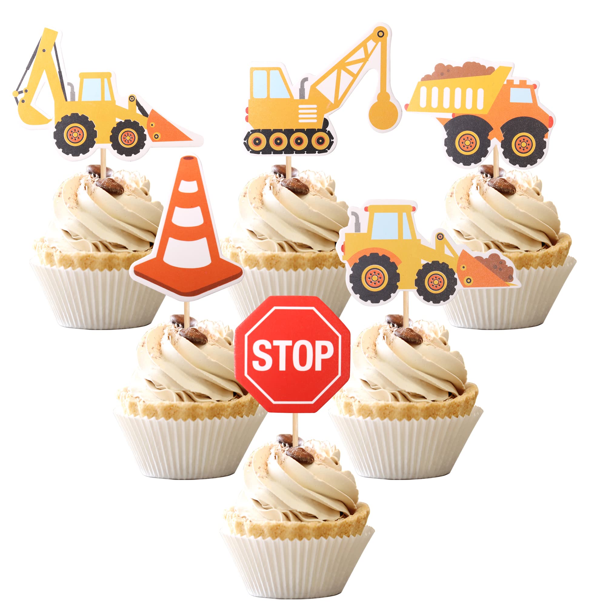 ZHUOWEISM Stop Sign toppers for construction cake decoration and party use.