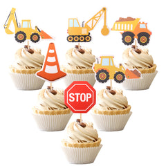 ZHUOWEISM Stop Sign toppers for construction cake decoration and party use.