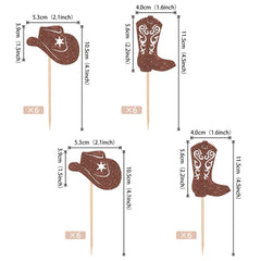 ZHUOWEISM cowboy cupcake toppers boots decorate treats with playful western flair.