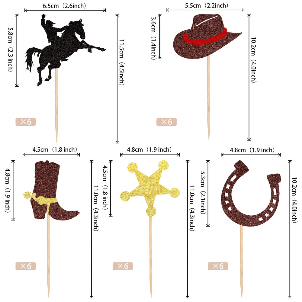 ZHUOWEISM glitter cowboy hat cupcake topper adds festive charm to cupcakes.