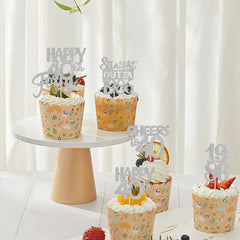 ZHUOWEISM cupcake topper white backside provides clean presentation from behind.
