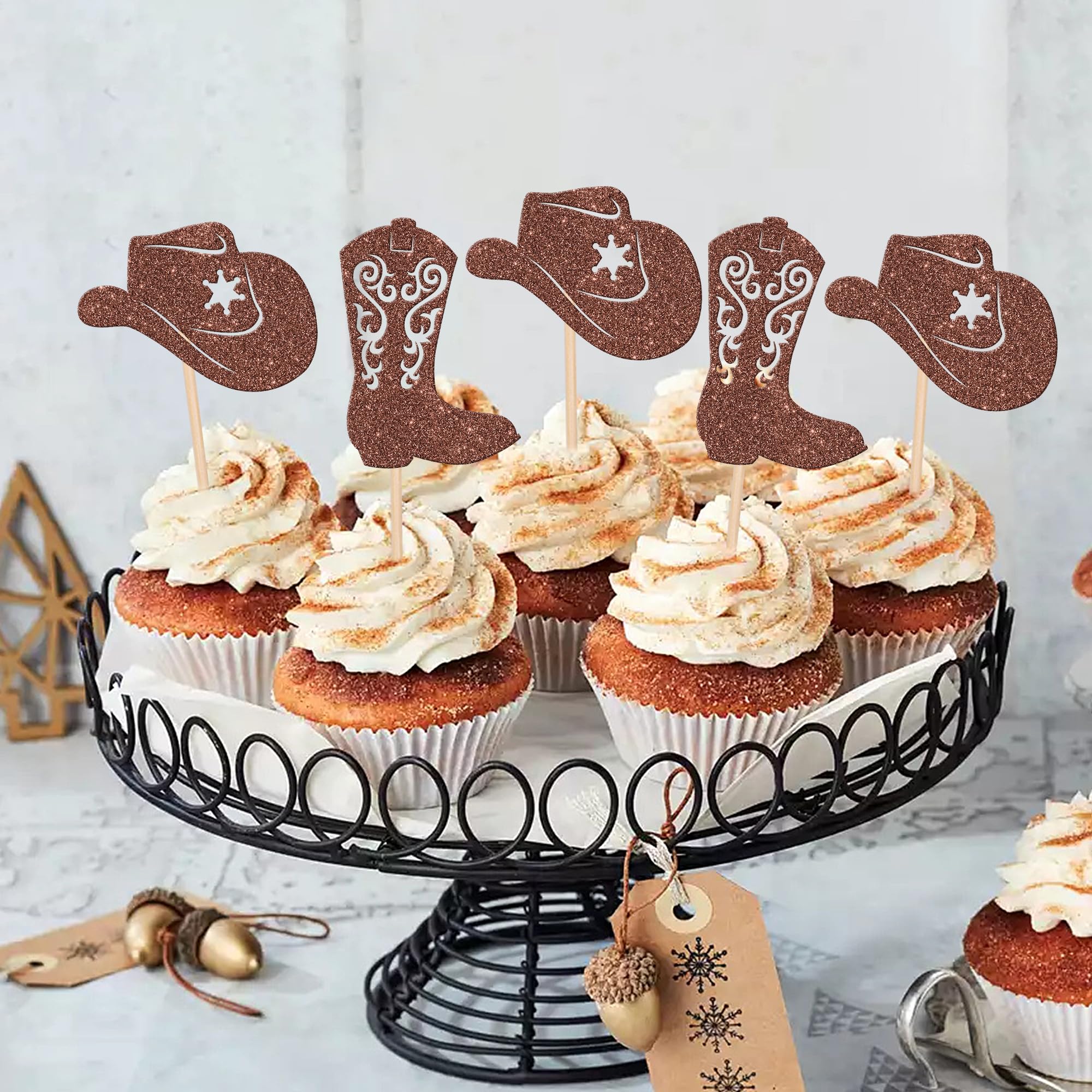ZHUOWEISM cupcake toppers on cake enhance visibility and theme coherence.
