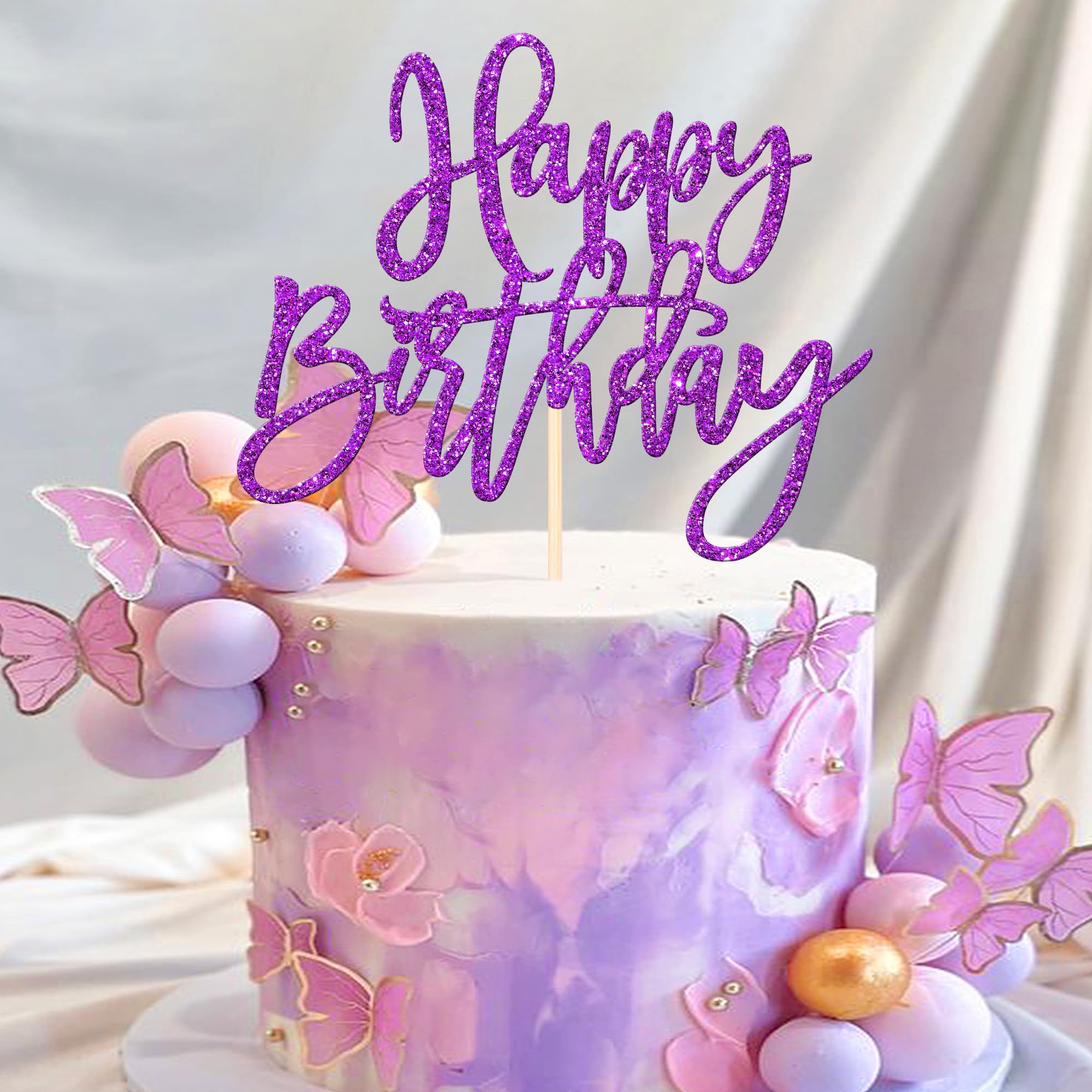 ZHUOWEISM durable topper stands tall on birthday cakes all night.