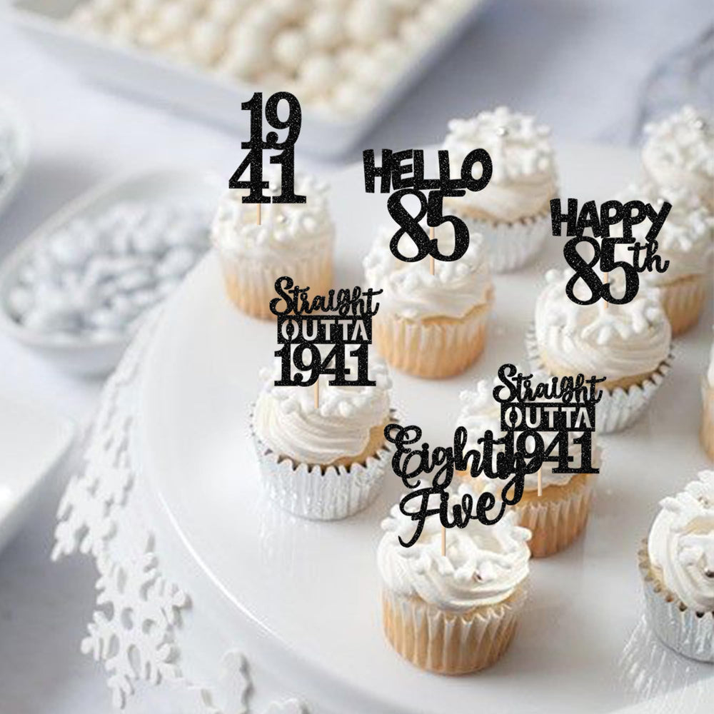 ZHUOWEISM 85th anniversary toppers decorate cupcakes and sweets beautifully.