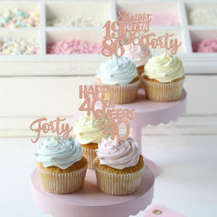 ZHUOWEISM elegant rose gold toppers enhance milestone celebrations