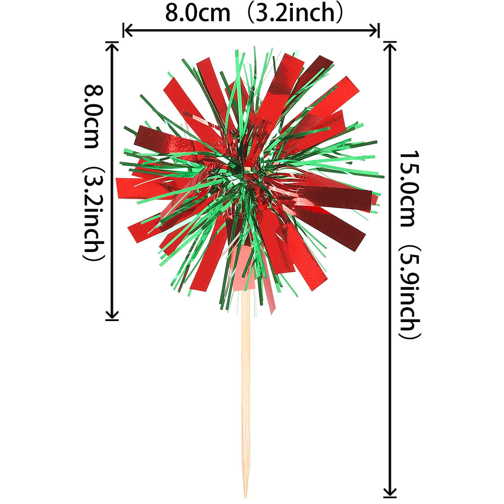 ZHUOWEISM firework cupcake topper green foil add vibrant birthday decor