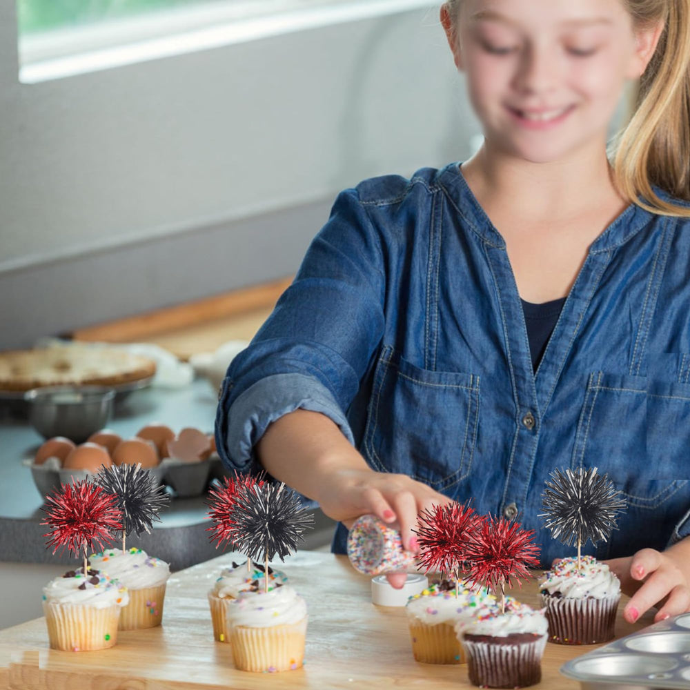 ZHUOWEISM dessert picks enhance cupcakes, ice cream, fruits with sparkle.