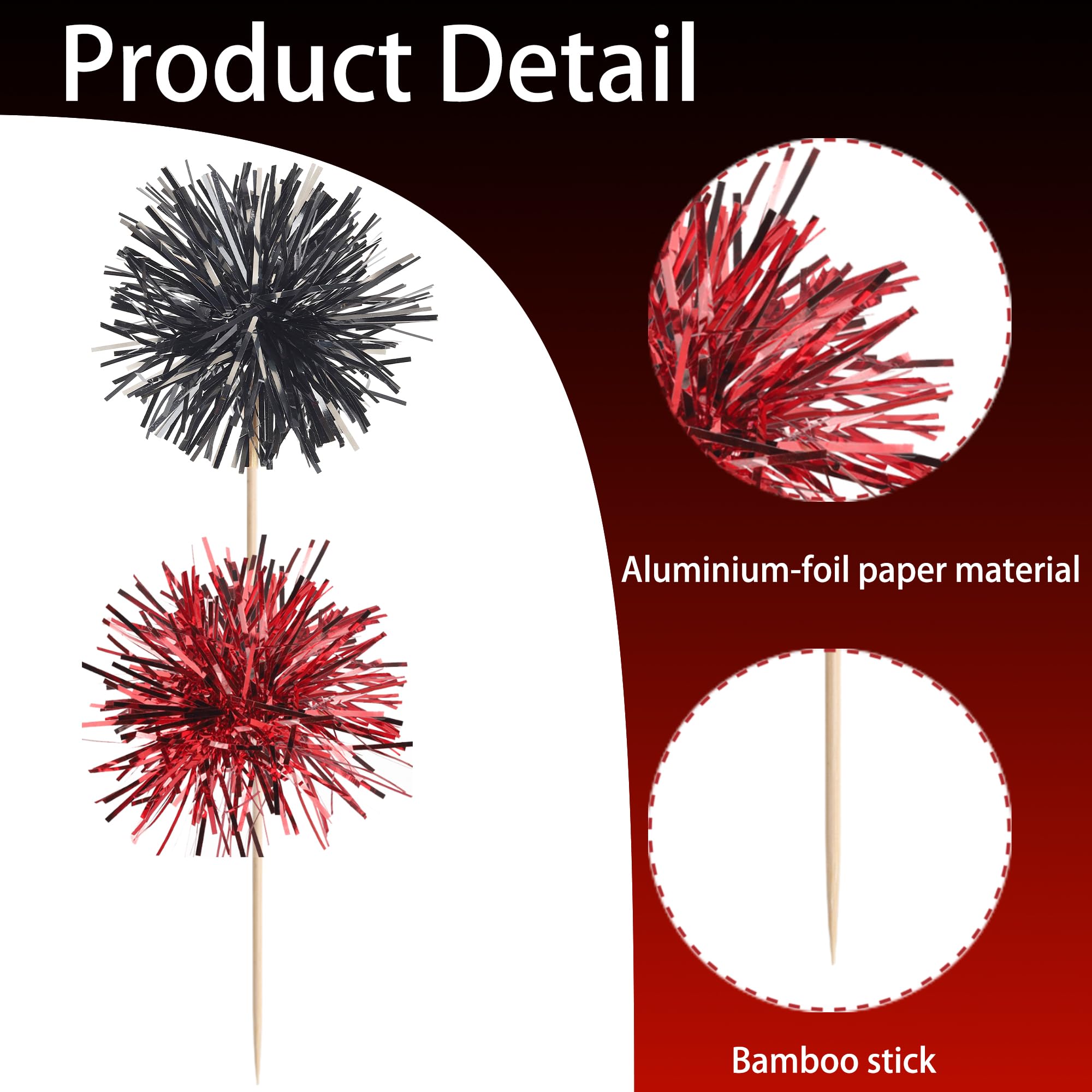 ZHUOWEISM foil firework topper shines on desserts with easy insertion.