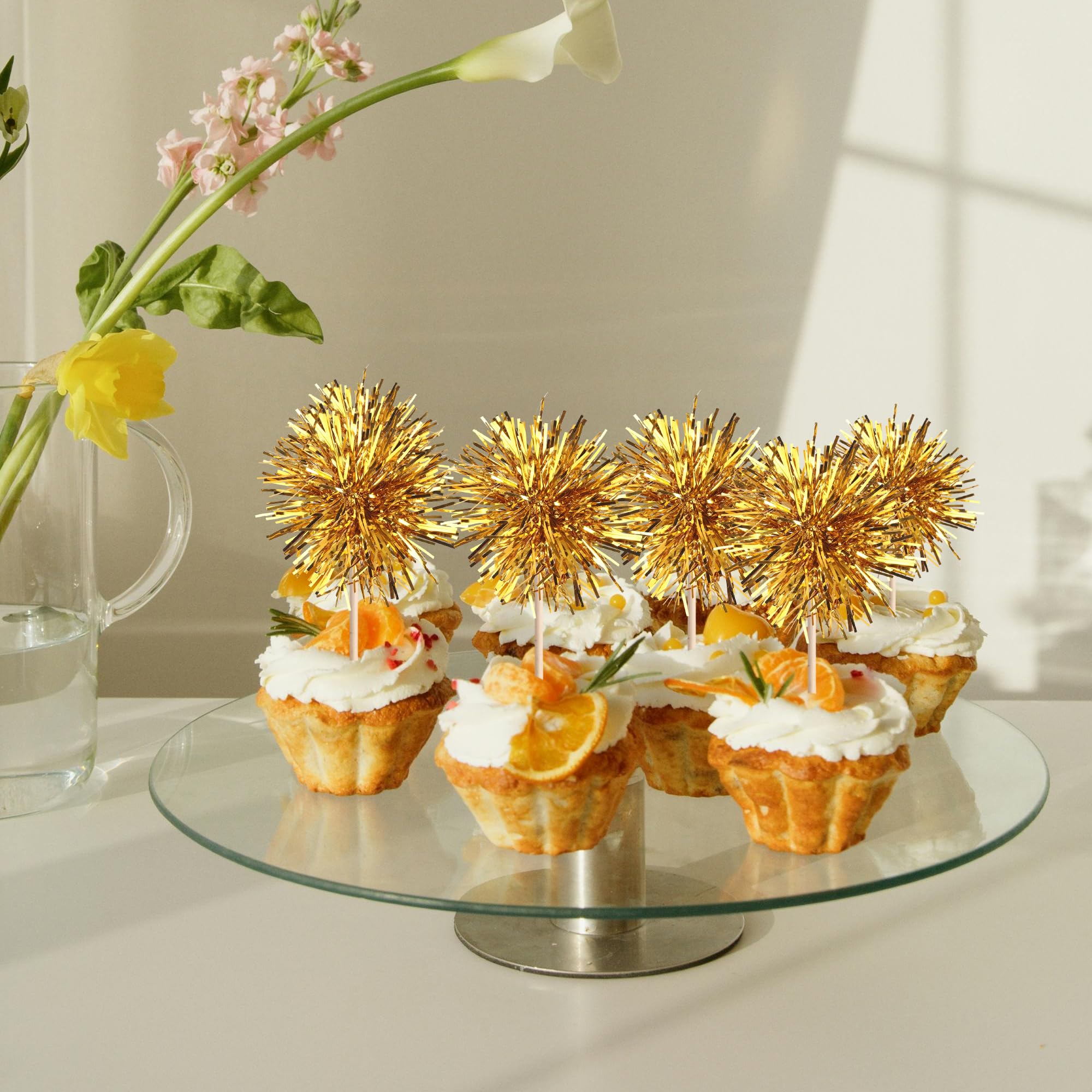Vibrant sparkly toppers from ZHUOWEISM for party dessert tables