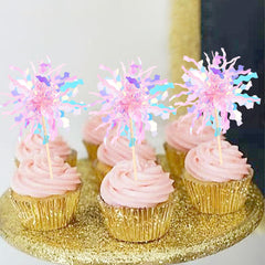 ZHUOWEISM foil toppers with food-grade sticks stay sturdy and bright.