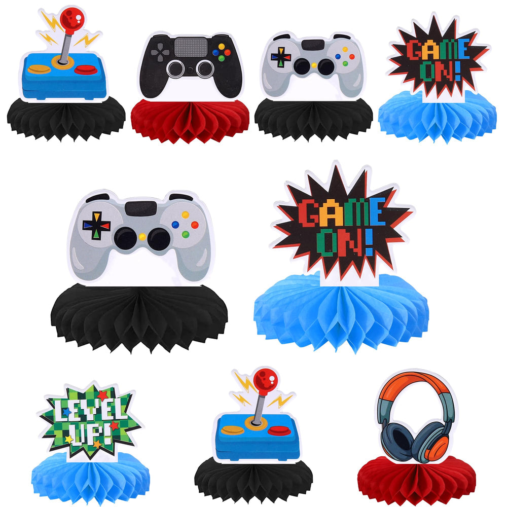 ZHUOWEISM Game On Controllers honeycomb centerpiece design 1 for gaming party table decor