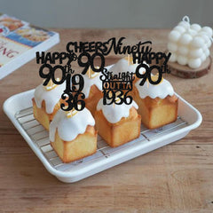 ZHUOWEISM glitter 90th birthday cupcake topper design D boosts display appeal