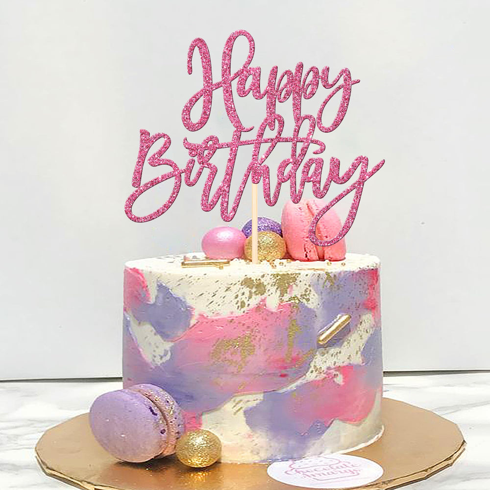 ZHUOWEISM glitter cake topper with stick makes decorating quick and stylish